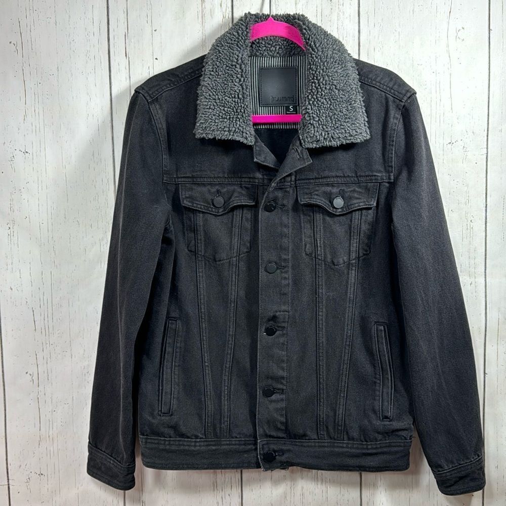 BLANKNYC Black Sherpa Lined Denim Jacket Streetwear Grunge Layering